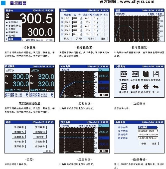 多段温度控制仪显示